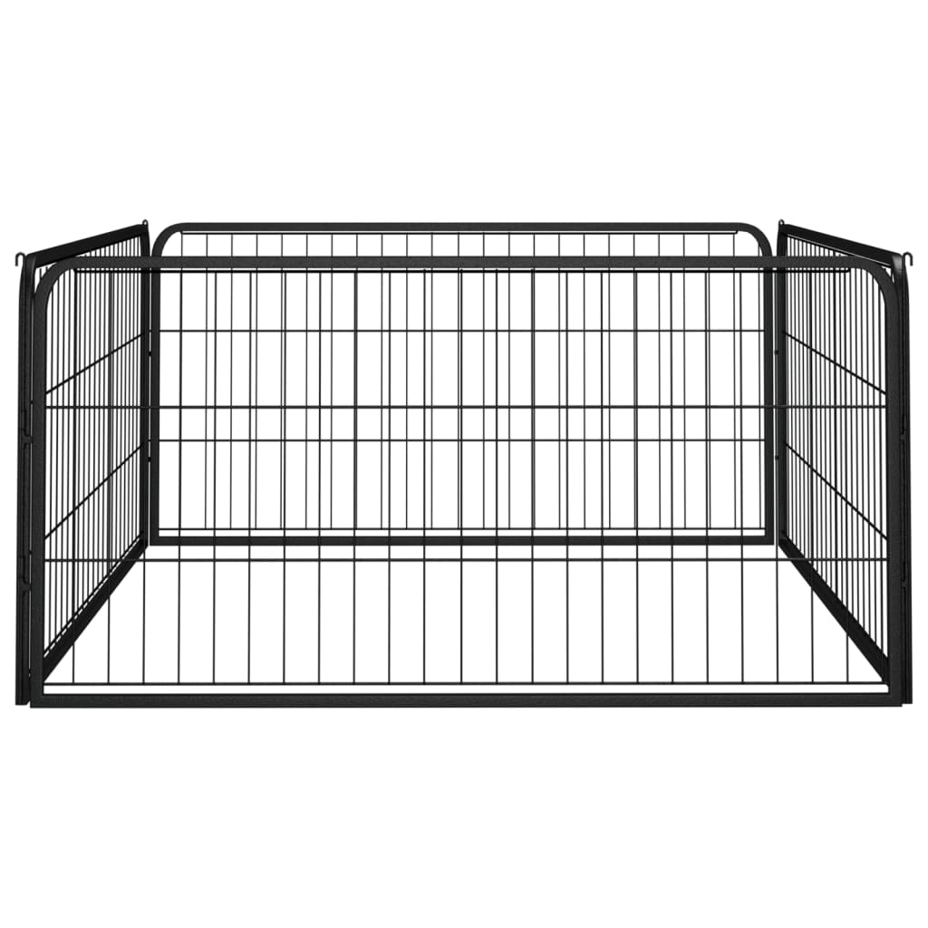 Ohrádka pro psy 4 panely černá 100x50 cm práškovaná ocel