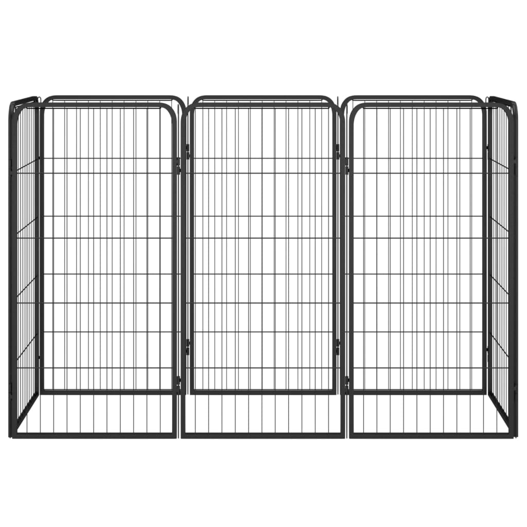 8panelová ohrádka pro psy černá 50 x 100 cm práškovaná ocel