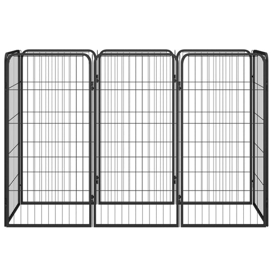 8panelová ohrádka pro psy černá 50 x 100 cm práškovaná ocel