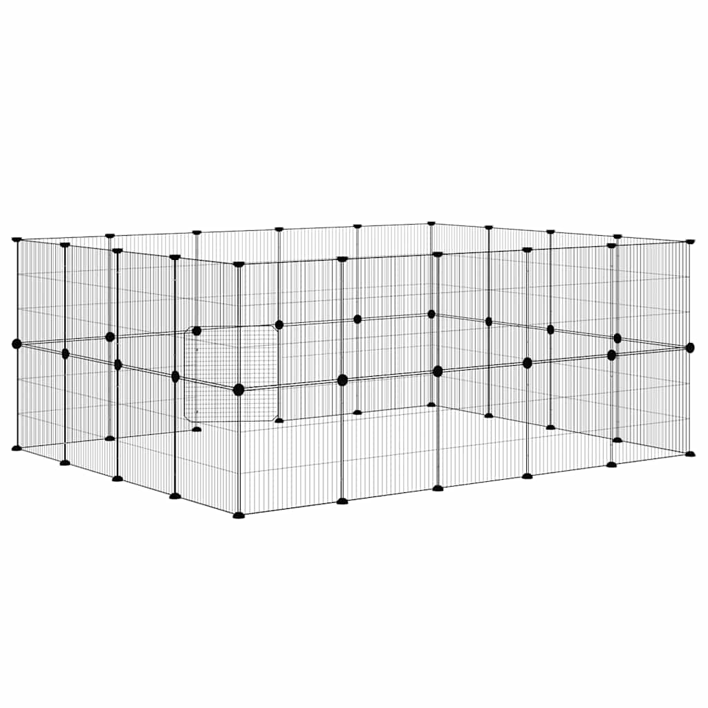36panelová ohrádka pro zvířata s dvířky černá 35 x 35 cm ocel