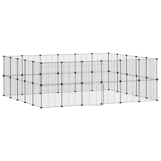 44panelová ohrádka pro zvířata s dvířky černá 35 x 35 cm ocel