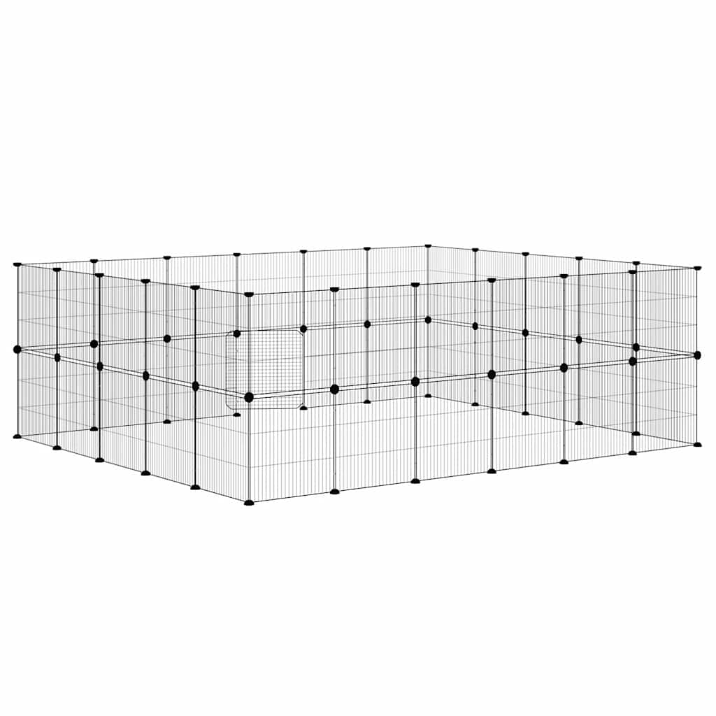 44panelová ohrádka pro zvířata s dvířky černá 35 x 35 cm ocel