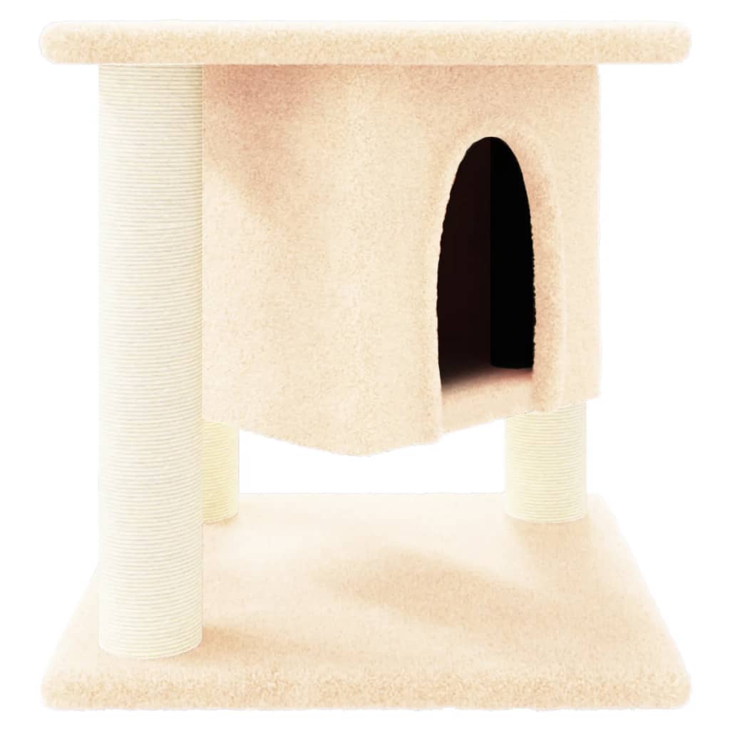 Škrabadlo pro kočky se sisalovými sloupky krémové 37 cm