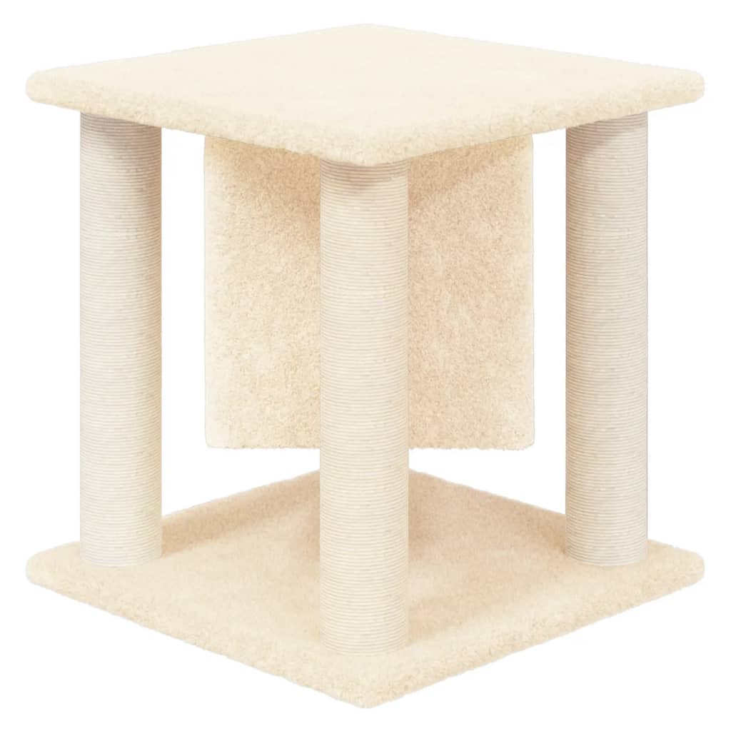 Škrabadlo pro kočky se sisalovými sloupky krémové 37 cm