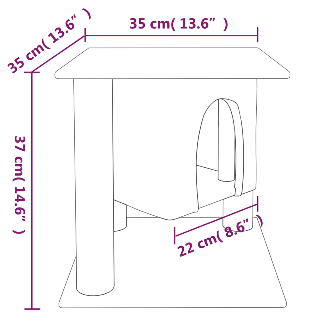 Škrabadlo pro kočky se sisalovými sloupky krémové 37 cm