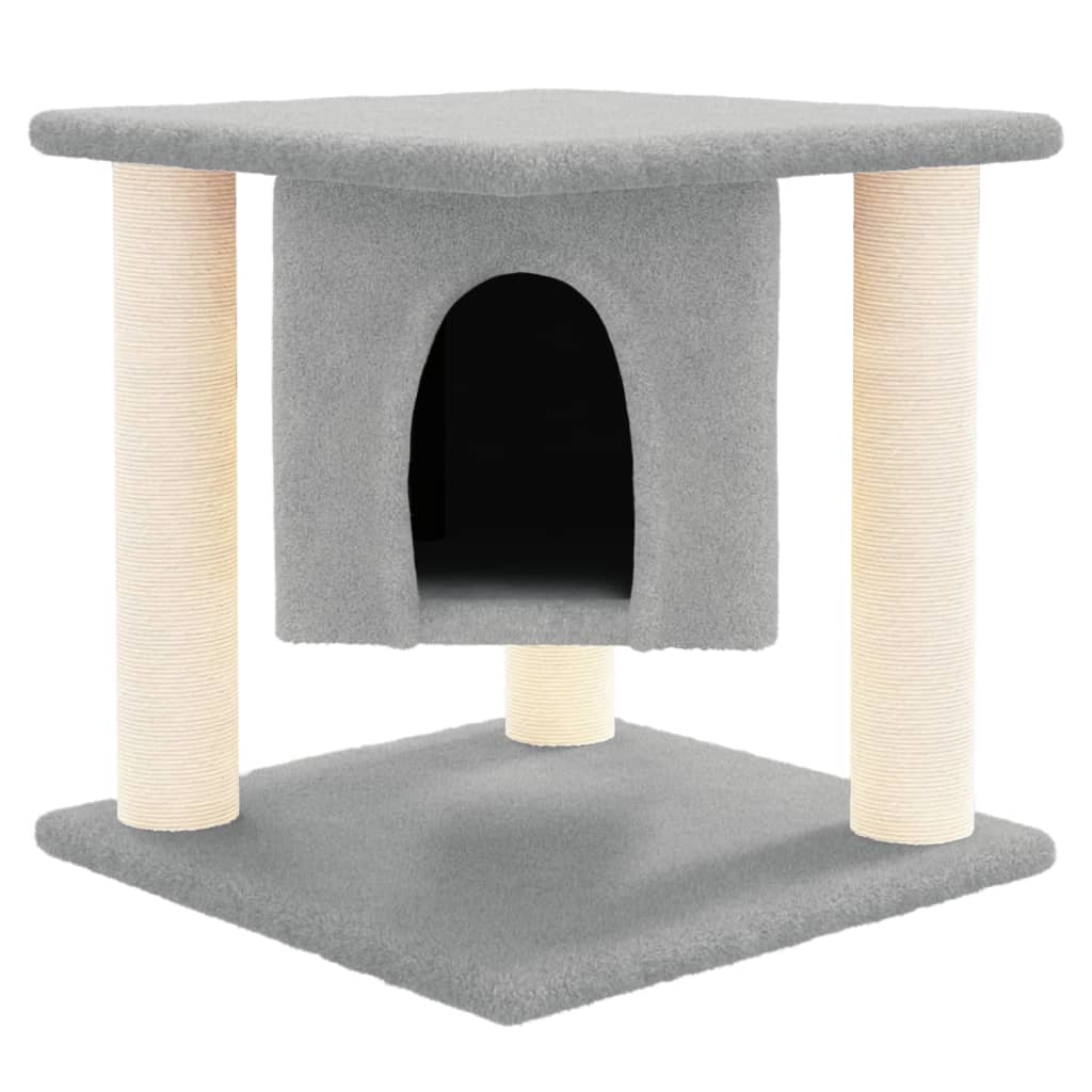 Škrabadlo pro kočky se sisalovými sloupky světle šedé 37 cm