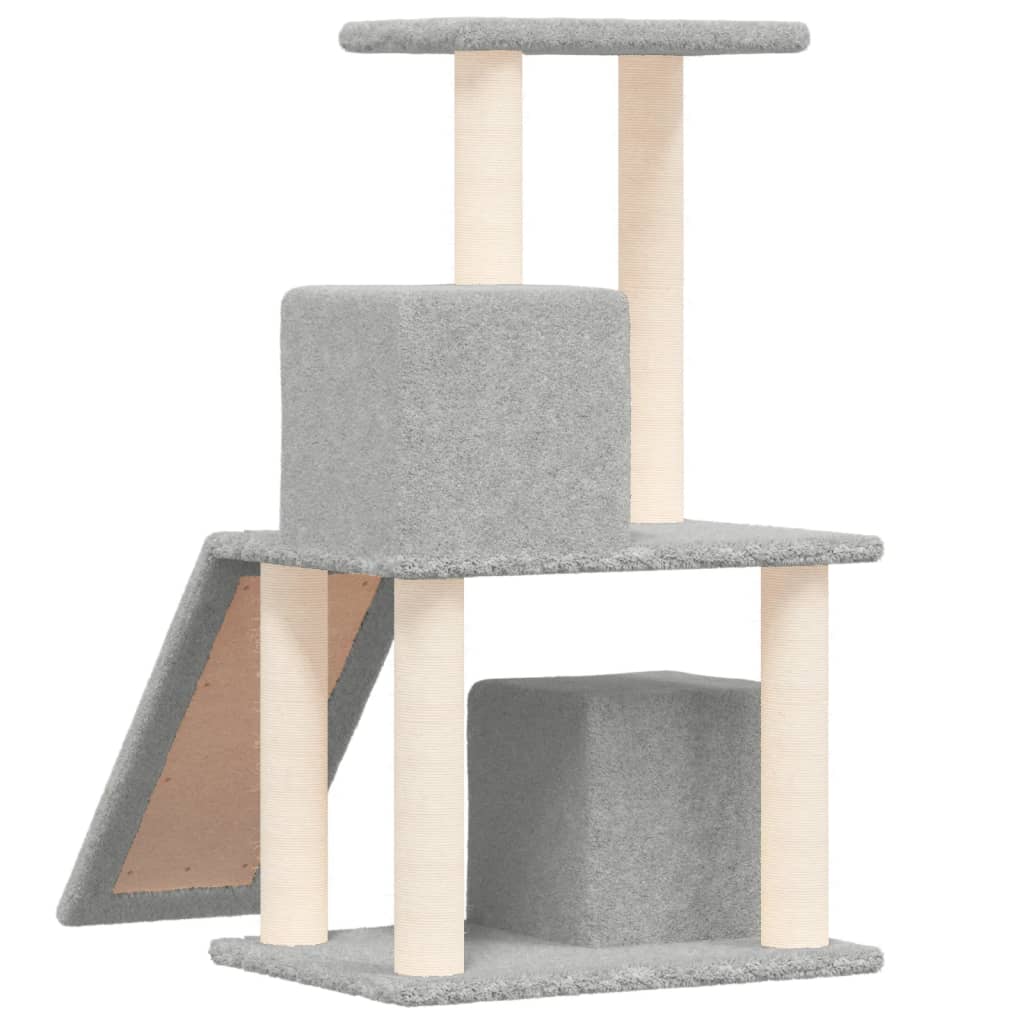 Škrabadlo pro kočky se sisalovými sloupky světle šedé 82 cm