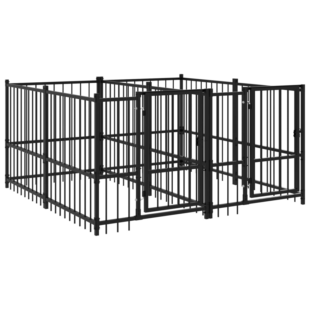 Venkovní psí kotec ocel 3,75 m²