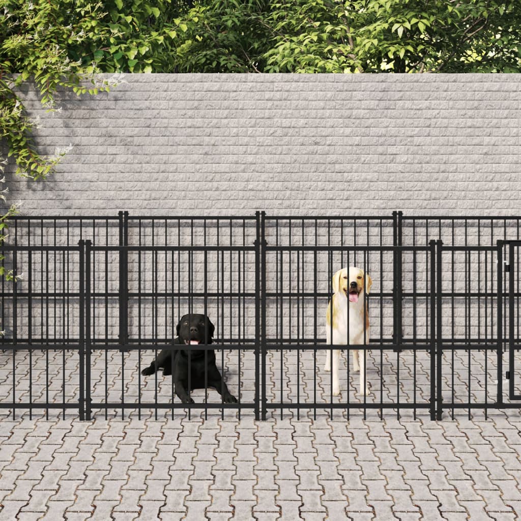 Venkovní psí kotec ocel 9,38 m²