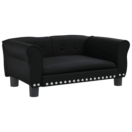 Pelíšek pro psy černý 70 x 45 x 30 cm umělá kůže