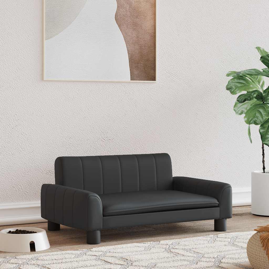 Pelíšek pro psy černý 70 x 45 x 30 cm umělá kůže