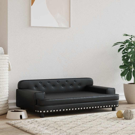 Pelíšek pro psy černý 90 × 53 × 30 cm umělá kůže