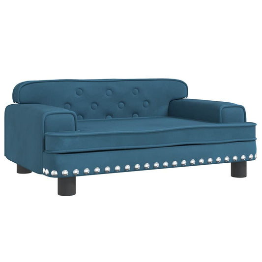 Pelíšek pro psy modrý 70 × 45 × 30 cm samet
