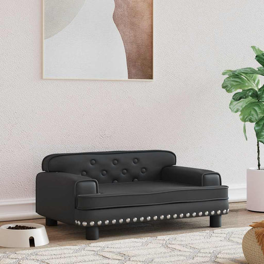 Pelíšek pro psy černý 70 × 45 × 30 cm umělá kůže