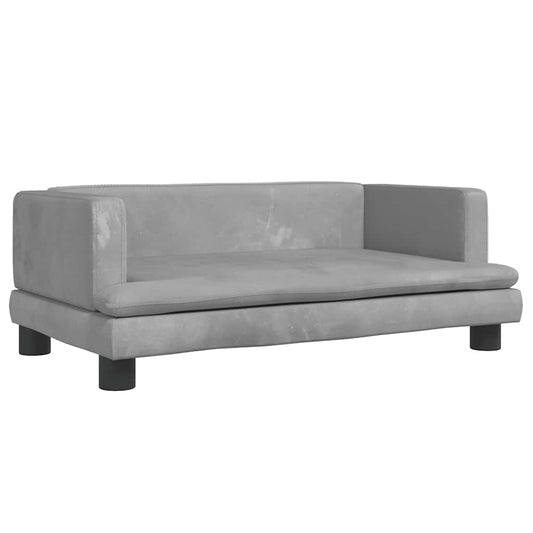 Pelíšek pro psy světle šedý 80 × 45 × 30 cm samet