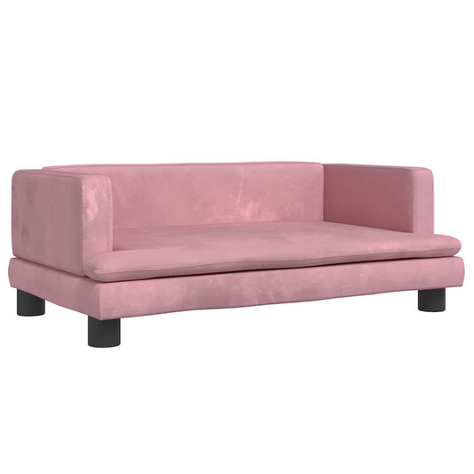 Pelíšek pro psy růžový 80 × 45 × 30 cm samet
