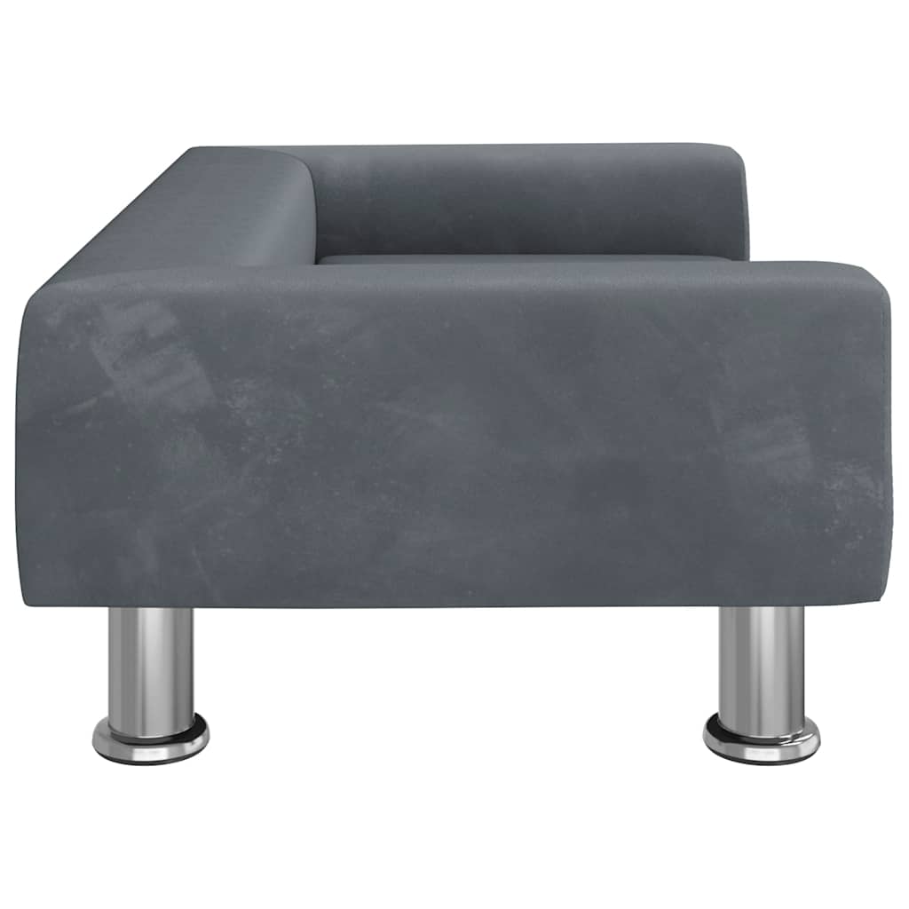 Pelíšek pro psy tmavě šedý 70 x 45 x 26,5 cm samet