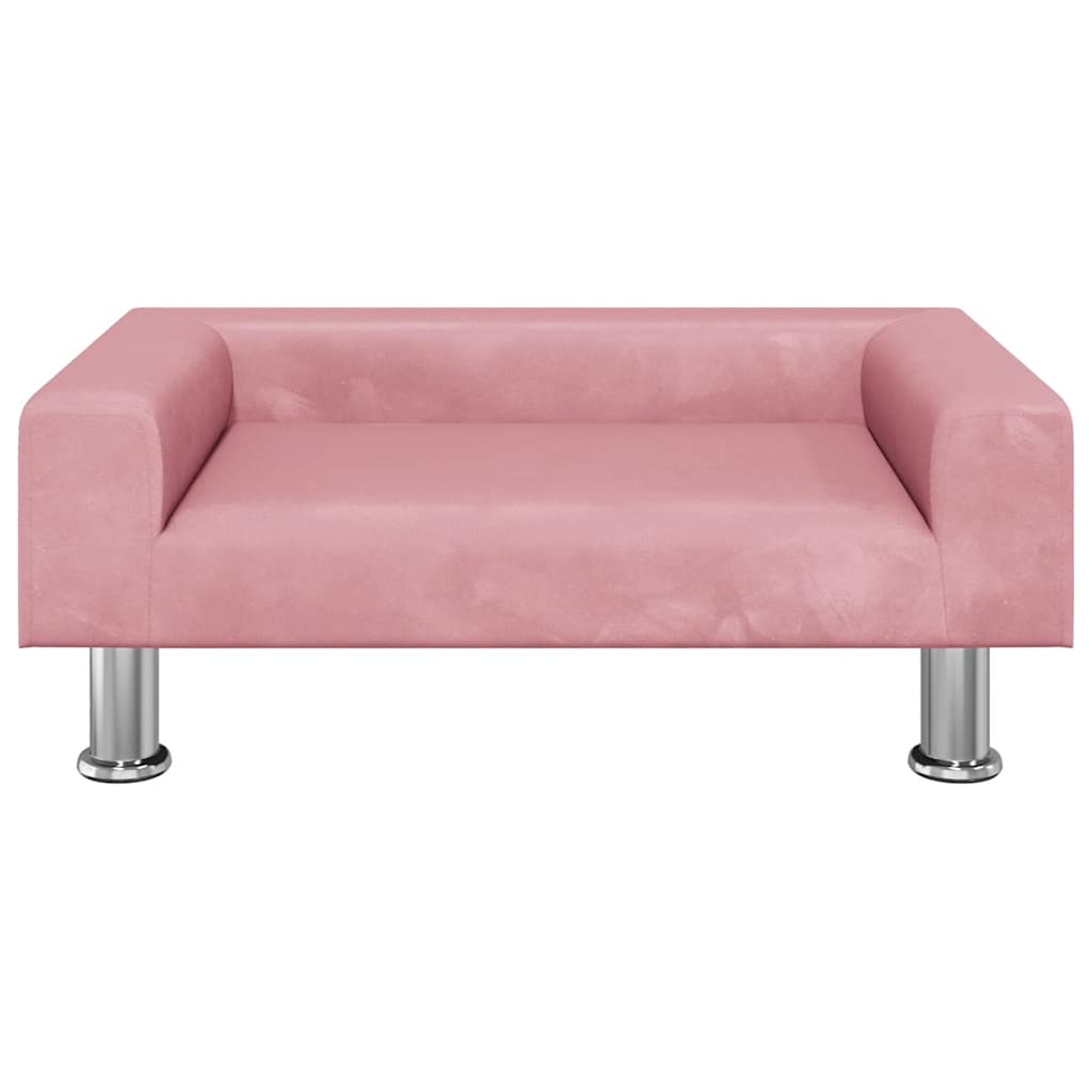 Pelíšek pro psy růžový 70 x 45 x 26,5 cm samet