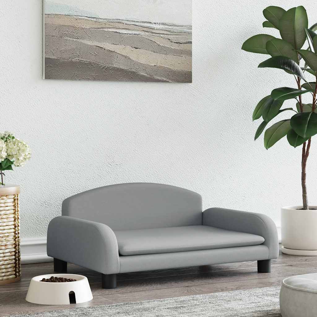 Pelíšek pro psy světle šedý 70 x 45 x 30 cm textil