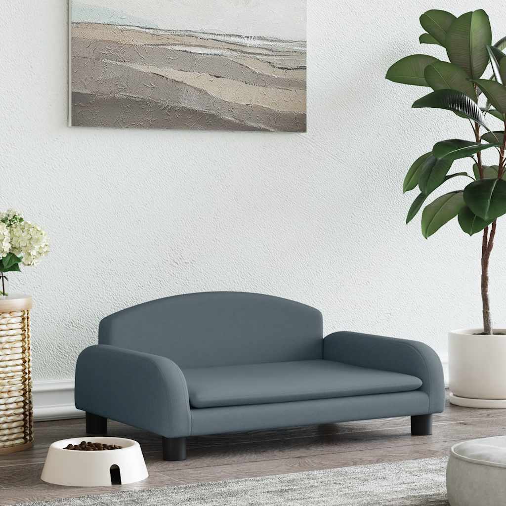 Pelíšek pro psy tmavě šedý 70 x 45 x 30 cm textil