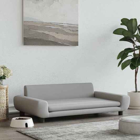 Pelíšek pro psy světle šedý 100 × 54 × 33 cm samet