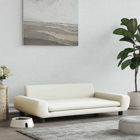 Pelíšek pro psy krémový 100 × 54 × 33 cm samet