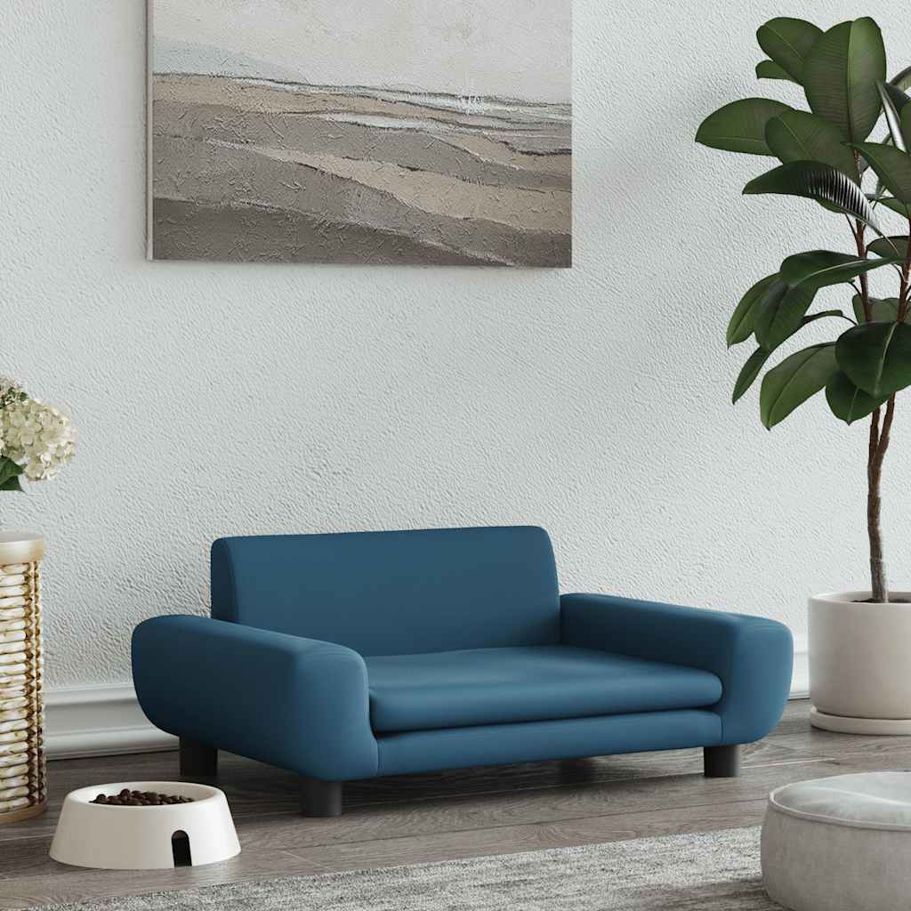 Pelíšek pro psy modrý 70 x 45 x 33 cm samet