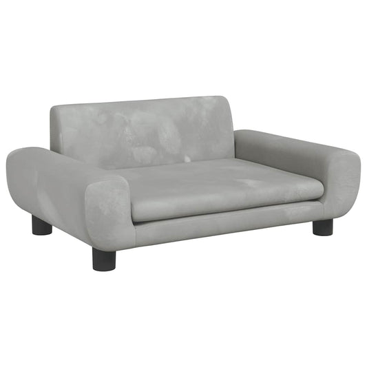Pelíšek pro psy světle šedý 70 × 45 × 33 cm samet