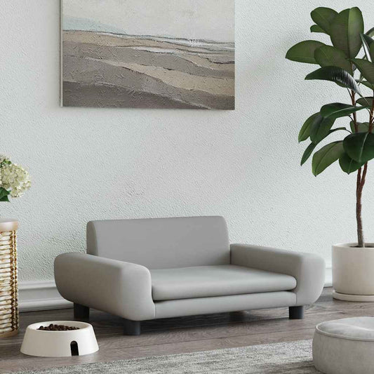 Pelíšek pro psy světle šedý 70 × 45 × 33 cm samet
