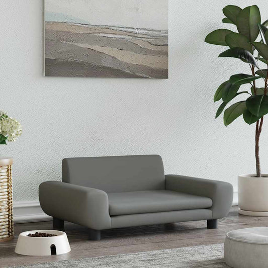 Pelíšek pro psy tmavě šedý 70 x 45 x 33 cm samet