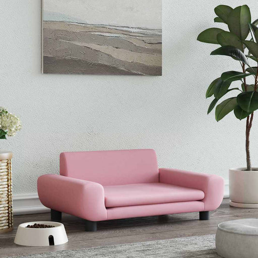 Pelíšek pro psy růžový 70 x 45 x 33 cm samet