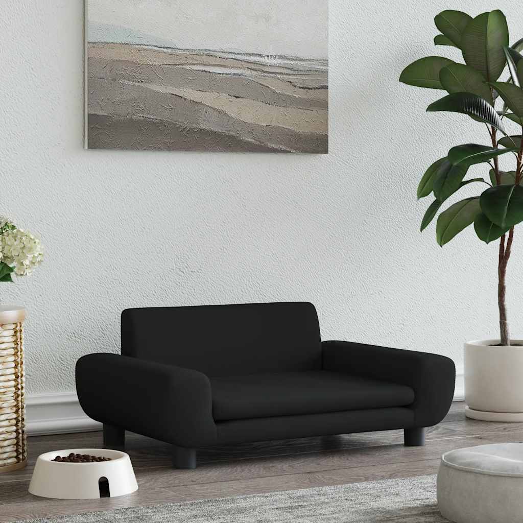 Pelíšek pro psy černý 70 x 45 x 33 cm samet