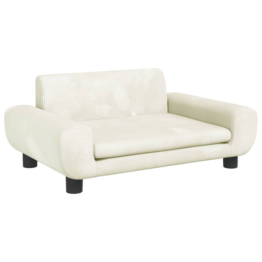 Pelíšek pro psy krémový 70 × 45 × 33 cm samet