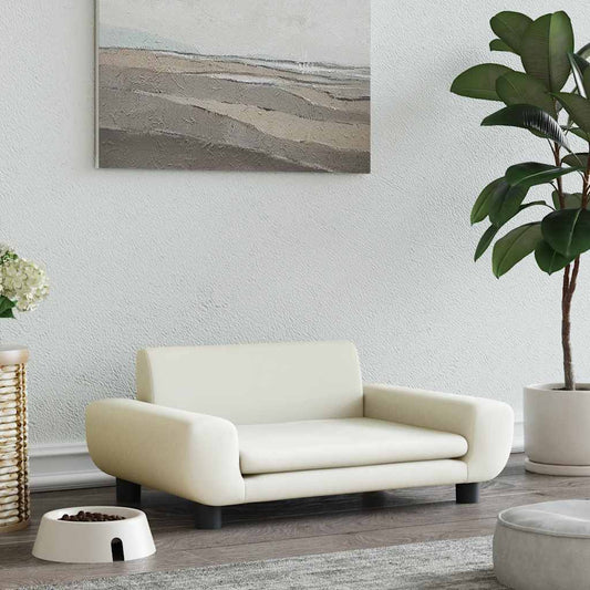 Pelíšek pro psy krémový 70 × 45 × 33 cm samet