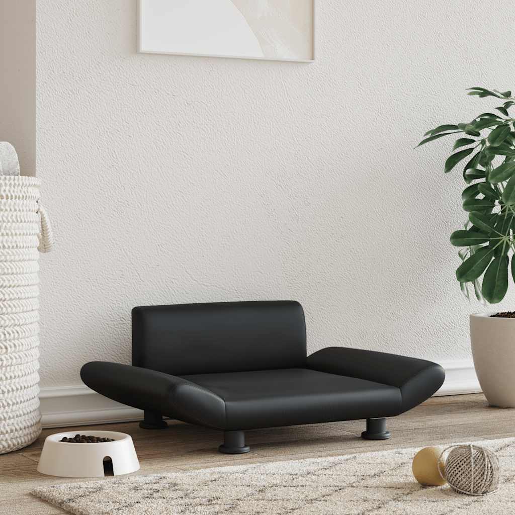Pelíšek pro psy černý 70 x 45 x 28 cm umělá kůže