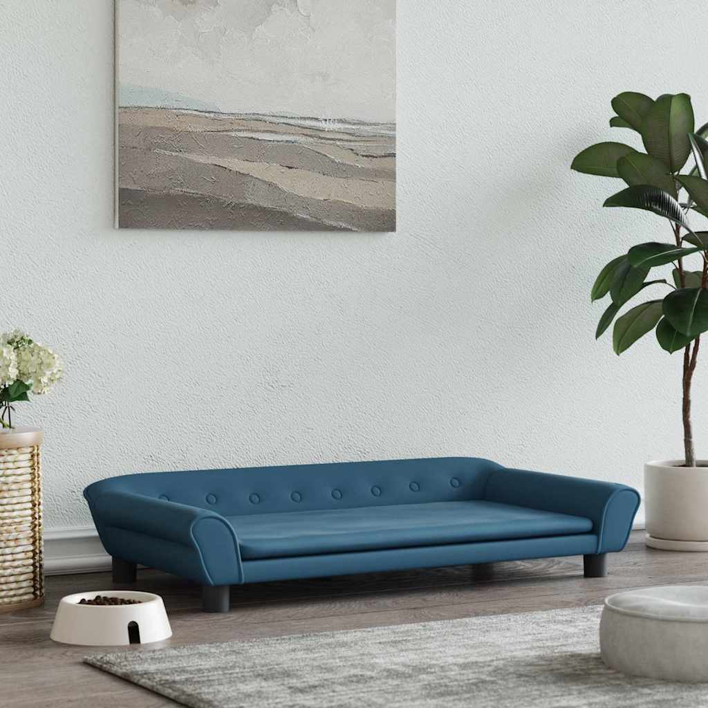 Pelíšek pro psy modrý 100 x 50 x 21 cm samet