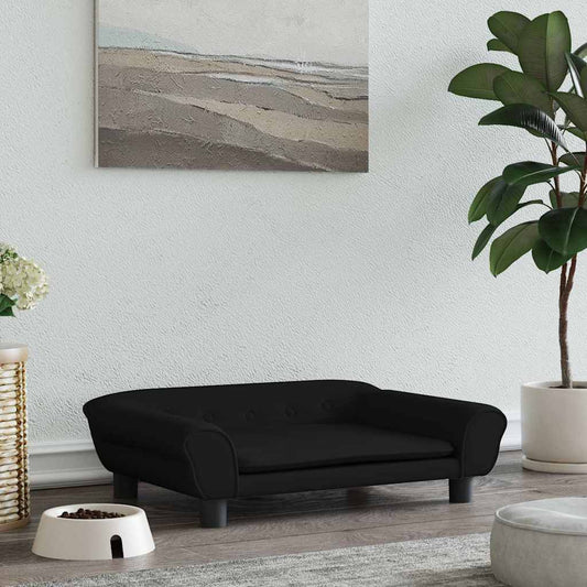 Pelíšek pro psy černý 70 x 48 x 22 cm samet
