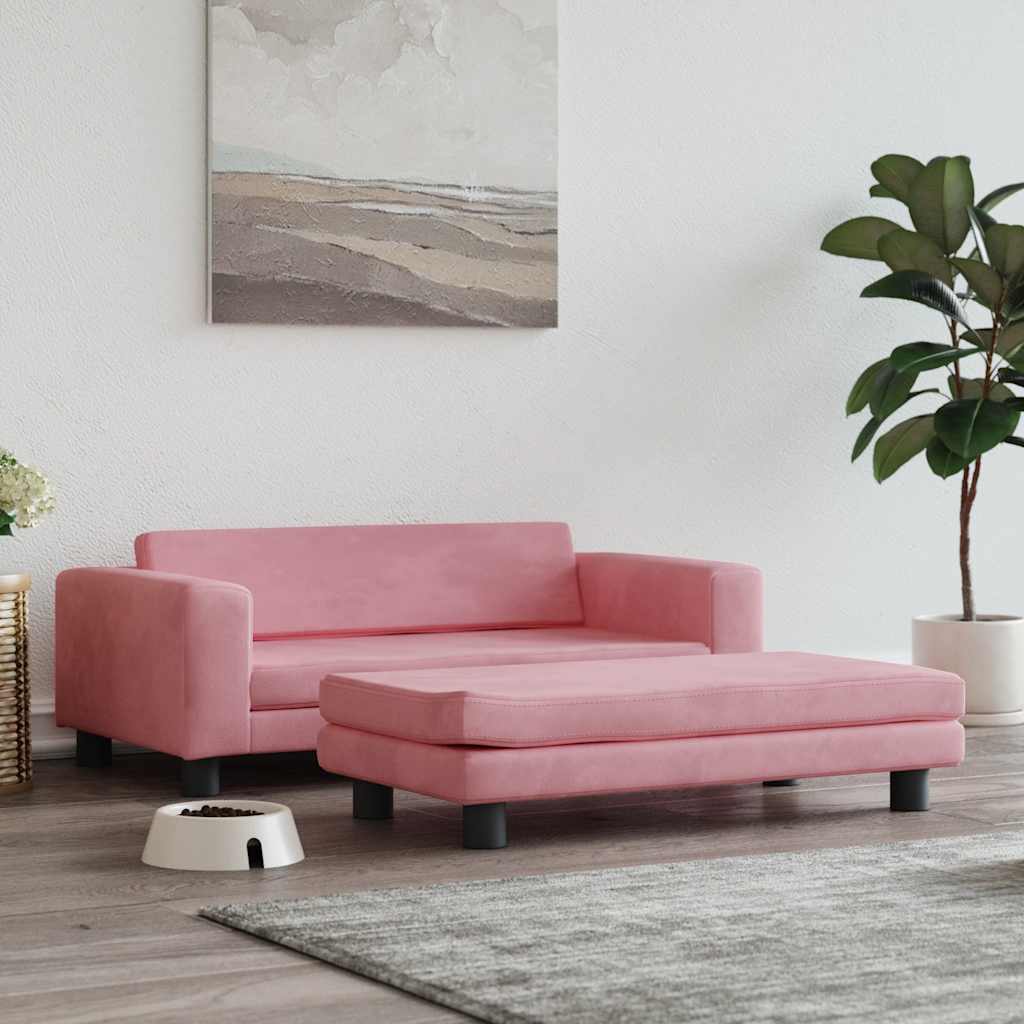 vida Pelíšek pro psa s prodlužovacím dílem růžový 100x50x30 cm samet