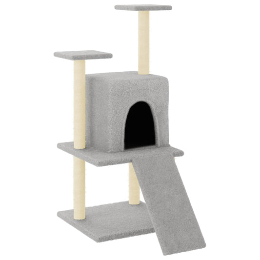 Škrabadlo pro kočky se sisalovými sloupky světle šedé 110 cm