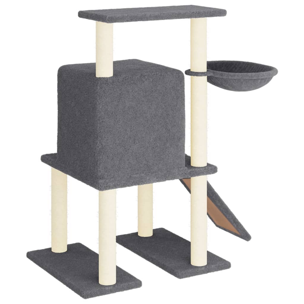 Škrabadlo pro kočky se sisalovými sloupky tmavě šedé 96,5 cm