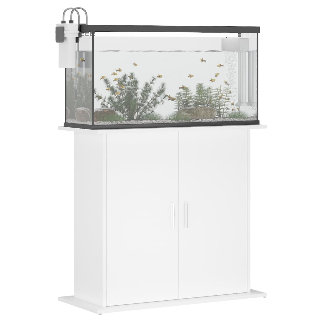Stojan na akvárium bílý 81 x 36 x 73 cm kompozitní dřevo