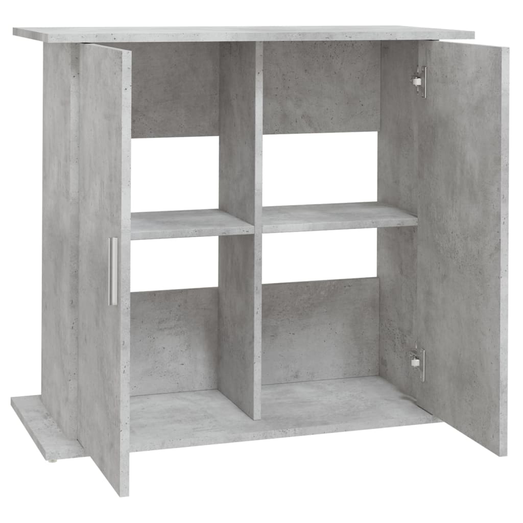 Stojan na akvárium betonově šedý 81 x 36 x 73 cm, dřevo