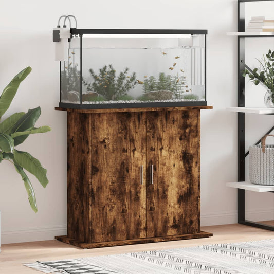 Stojan na akvárium kouřový dub 81 x 36 x 73 cm kompozitní dřevo