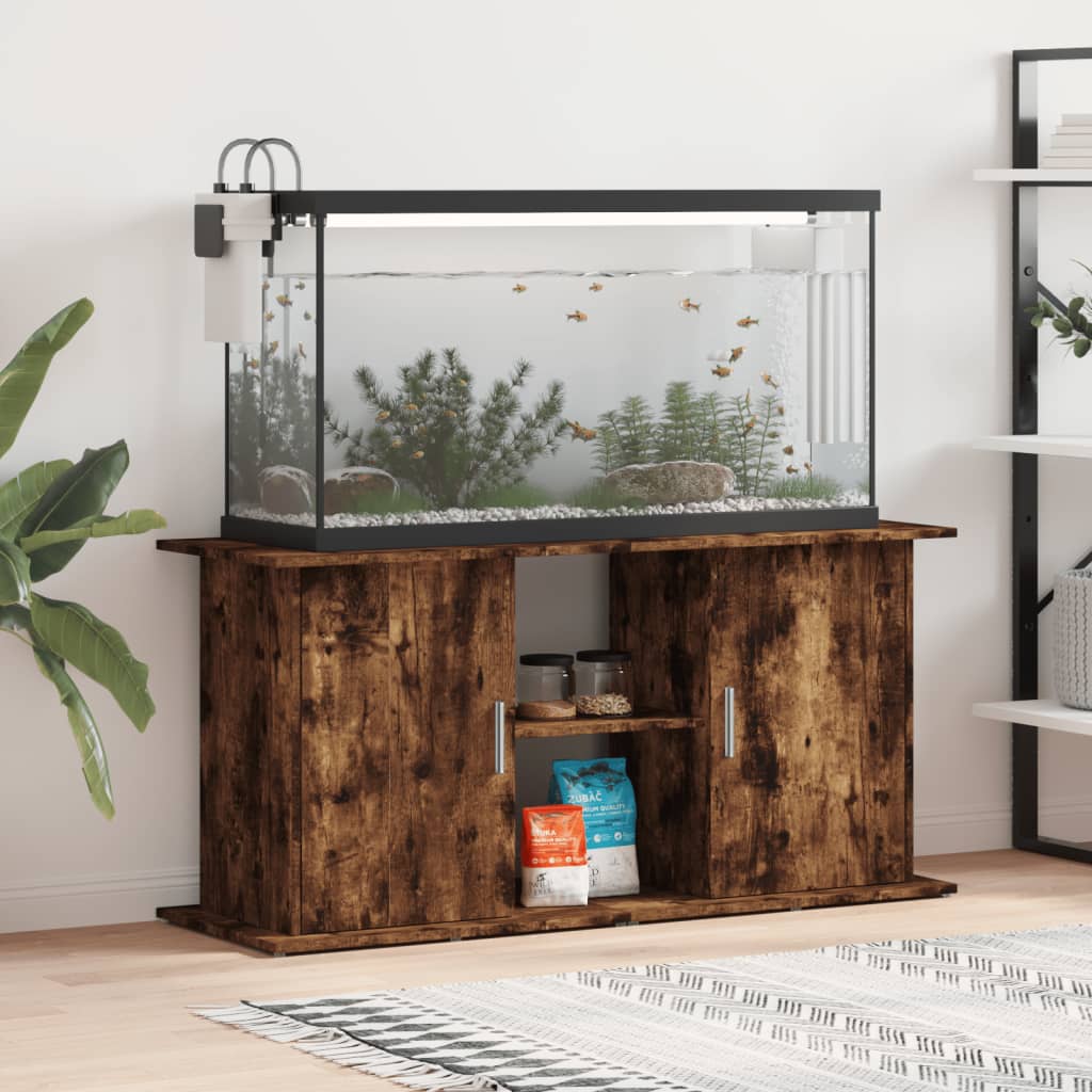 Stojan na akvárium kouřový dub 121x41x58 cm kompozitní dřevo