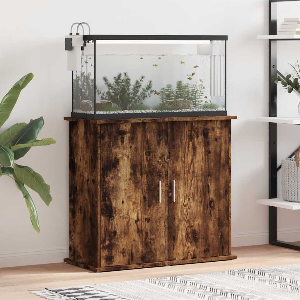 Stojan na akvárium kouřový dub 81 x 36 x 73 cm kompozitní dřevo