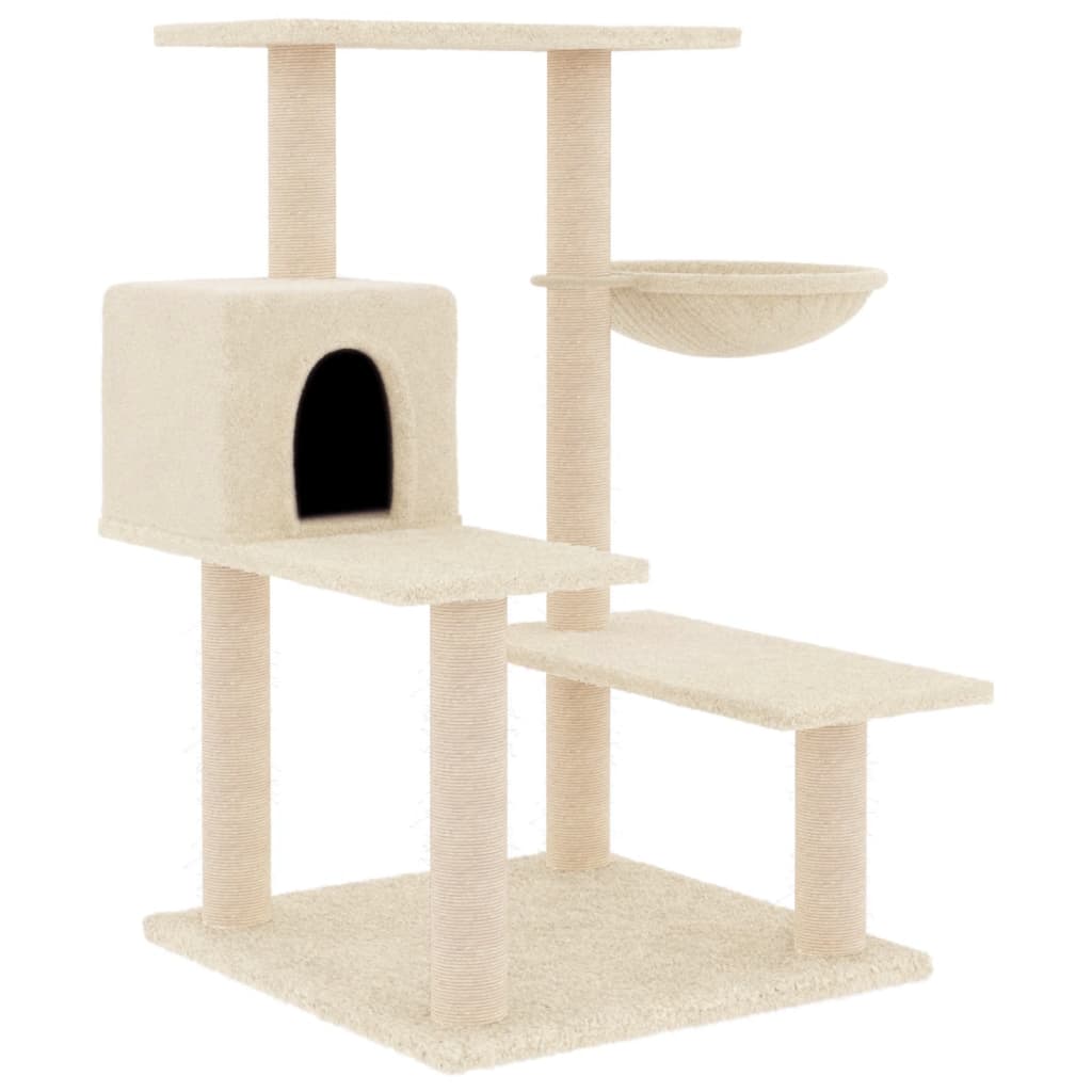 Škrabadlo pro kočky se sisalovými sloupky krémové 82,5 cm