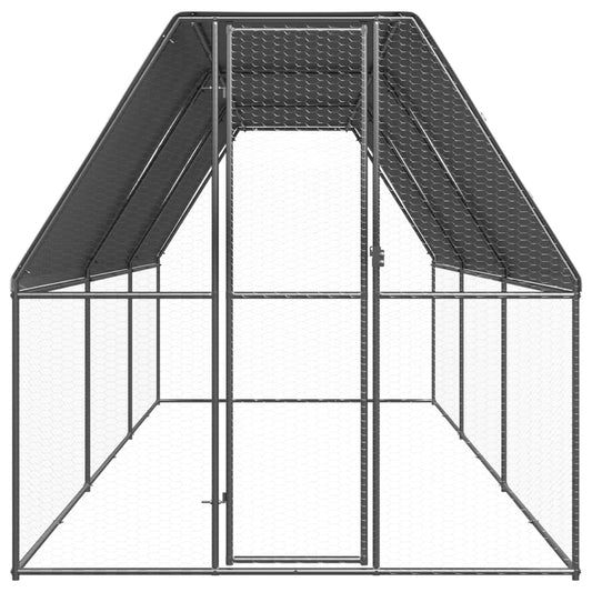 Venkovní klec pro kuřata 2 x 6 x 2 m pozinkovaná ocel