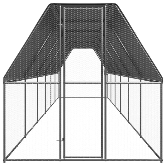 Venkovní klec pro kuřata 2x12x2 m pozinkovaná ocel