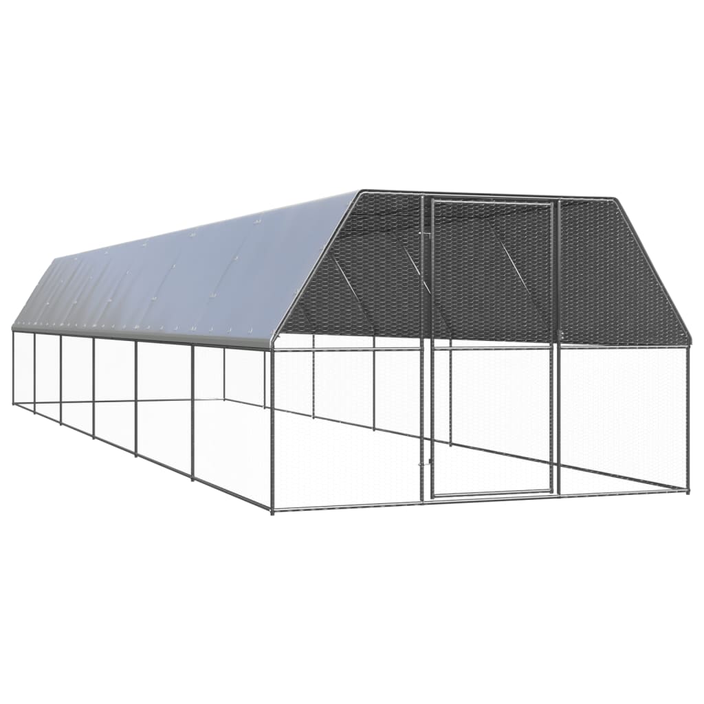 Venkovní klec pro kuřata 3x12x2 m pozinkovaná ocel