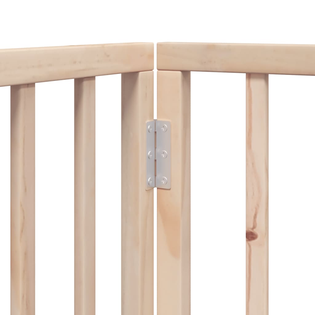 Zábrana pro psy s dvířky skládací 4 panely 320cm topolové dřevo